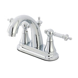 Templeton Double-Handle 3-Hole Deck Mount 4-Inch Centerset Bathroom Faucet with Brass Pop-Up