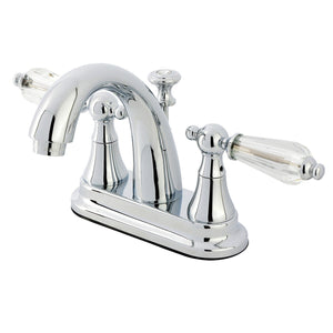 Wilshire Two-Handle 3-Hole Deck Mount 4" Centerset Bathroom Faucet with Brass Pop-Up