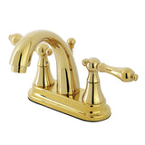 English Vintage Double-Handle 3-Hole Deck Mount 4-Inch Centerset Bathroom Faucet with Brass Pop-Up