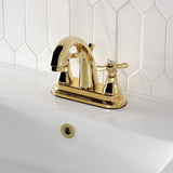 Essex Double-Handle 3-Hole Deck Mount 4-Inch Centerset Bathroom Faucet with Brass Pop-Up