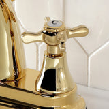 Essex Double-Handle 3-Hole Deck Mount 4-Inch Centerset Bathroom Faucet with Brass Pop-Up