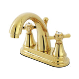 Essex Double-Handle 3-Hole Deck Mount 4-Inch Centerset Bathroom Faucet with Brass Pop-Up