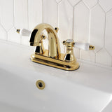 Bel-Air Double-Handle 3-Hole Deck Mount 4-Inch Centerset Bathroom Faucet with Brass Pop-Up