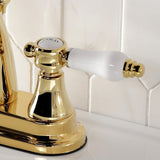 Bel-Air Double-Handle 3-Hole Deck Mount 4-Inch Centerset Bathroom Faucet with Brass Pop-Up