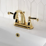 English Vintage Double-Handle 3-Hole Deck Mount 4-Inch Centerset Bathroom Faucet with Brass Pop-Up