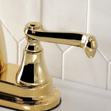 English Vintage Double-Handle 3-Hole Deck Mount 4-Inch Centerset Bathroom Faucet with Brass Pop-Up