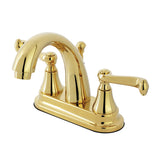 English Vintage Double-Handle 3-Hole Deck Mount 4-Inch Centerset Bathroom Faucet with Brass Pop-Up