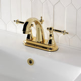 Templeton Double-Handle 3-Hole Deck Mount 4-Inch Centerset Bathroom Faucet with Brass Pop-Up