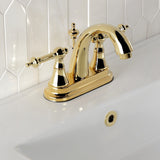 Templeton Double-Handle 3-Hole Deck Mount 4-Inch Centerset Bathroom Faucet with Brass Pop-Up