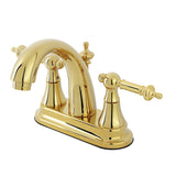 Templeton Double-Handle 3-Hole Deck Mount 4-Inch Centerset Bathroom Faucet with Brass Pop-Up