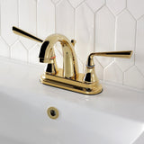 Silver Sage Double-Handle 3-Hole Deck Mount 4-Inch Centerset Bathroom Faucet with Brass Pop-Up