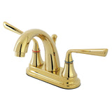 Silver Sage Double-Handle 3-Hole Deck Mount 4-Inch Centerset Bathroom Faucet with Brass Pop-Up