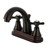 Essex Double-Handle 3-Hole Deck Mount 4-Inch Centerset Bathroom Faucet with Brass Pop-Up