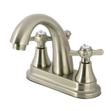 Essex Double-Handle 3-Hole Deck Mount 4-Inch Centerset Bathroom Faucet with Brass Pop-Up