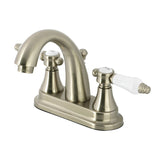 Bel-Air Double-Handle 3-Hole Deck Mount 4-Inch Centerset Bathroom Faucet with Brass Pop-Up