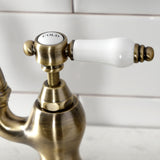 Bel-Air Two-Handle 3-Hole Deck Mount Bridge Kitchen Faucet with Brass Side Sprayer