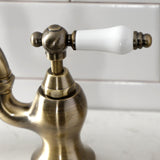 English Country Two-Handle 3-Hole Deck Mount Bridge Kitchen Faucet with Brass Side Sprayer