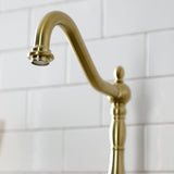 Bel-Air Two-Handle 3-Hole Deck Mount Bridge Kitchen Faucet with Brass Side Sprayer