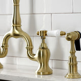 Bel-Air Two-Handle 3-Hole Deck Mount Bridge Kitchen Faucet with Brass Side Sprayer