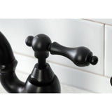 English Country Two-Handle 3-Hole Deck Mount Bridge Kitchen Faucet with Brass Side Sprayer