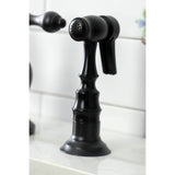 English Country Two-Handle 3-Hole Deck Mount Bridge Kitchen Faucet with Brass Side Sprayer