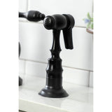 Tudor Two-Handle 3-Hole Deck Mount Bridge Kitchen Faucet with Brass Side Sprayer