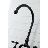 Tudor Two-Handle 3-Hole Deck Mount Bridge Kitchen Faucet with Brass Side Sprayer