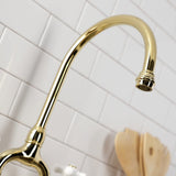 English Country Two-Handle 3-Hole Deck Mount Bridge Kitchen Faucet with Brass Side Sprayer