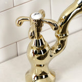 French Country Two-Handle 3-Hole Deck Mount Bridge Kitchen Faucet with Brass Side Sprayer