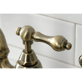 English Country Two-Handle 3-Hole Deck Mount Bridge Kitchen Faucet with Brass Side Sprayer