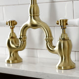 Bel-Air Two-Handle 3-Hole Deck Mount Bridge Kitchen Faucet with Brass Side Sprayer