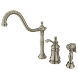 Templeton Single-Handle 3-Hole Deck Mount Widespread Kitchen Faucet with Brass Sprayer