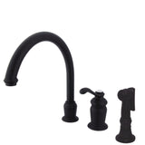 Templeton Single-Handle 3-Hole Deck Mount Widespread Kitchen Faucet with Brass Sprayer