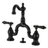 Heirloom Two-Handle 3-Hole Deck Mount Bridge Bathroom Faucet with Brass Pop-Up