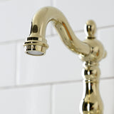 English Country Two-Handle 3-Hole Deck Mount Bridge Bathroom Faucet with Brass Pop-Up