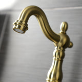 English Country Two-Handle 3-Hole Deck Mount Bridge Bathroom Faucet with Brass Pop-Up