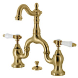 Bel-Air Two-Handle 3-Hole Deck Mount Bridge Bathroom Faucet with Brass Pop-Up