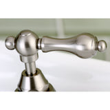 English Country Two-Handle 3-Hole Deck Mount Bridge Bathroom Faucet with Brass Pop-Up