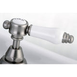 Bel-Air Two-Handle 3-Hole Deck Mount Bridge Bathroom Faucet with Brass Pop-Up