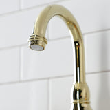 French Country Two-Handle 3-Hole Deck Mount Bridge Bathroom Faucet with Brass Pop-Up