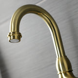 Bel-Air Two-Handle 3-Hole Deck Mount Bridge Bathroom Faucet with Brass Pop-Up