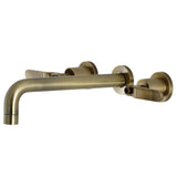 Whitaker Two-Handle 3-Hole Wall Mount Roman Tub Faucet