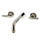 Convergent Two-Handle 3-Hole Wall Mount Roman Tub Faucet with Knurled Handle