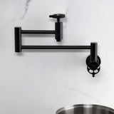 Webb Two-Handle 1-Hole Wall Mount Pot Filler with Knurled Handle