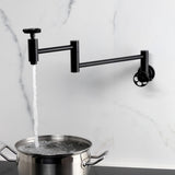 Webb Two-Handle 1-Hole Wall Mount Pot Filler with Knurled Handle