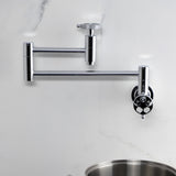 Webb Two-Handle 1-Hole Wall Mount Pot Filler with Knurled Handle