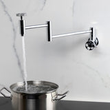 Webb Two-Handle 1-Hole Wall Mount Pot Filler with Knurled Handle