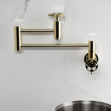 Webb Two-Handle 1-Hole Wall Mount Pot Filler with Knurled Handle