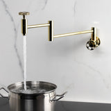 Webb Two-Handle 1-Hole Wall Mount Pot Filler with Knurled Handle