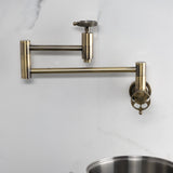 Webb Two-Handle 1-Hole Wall Mount Pot Filler with Knurled Handle